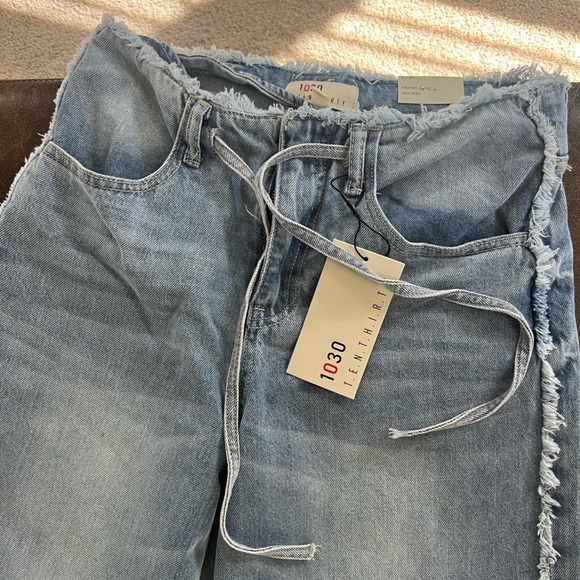 Ten thirty frayed wide leg boho jeans size 5/27 - Picture 2 of 9